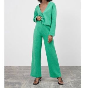 Zara Green Sweater Cardigan